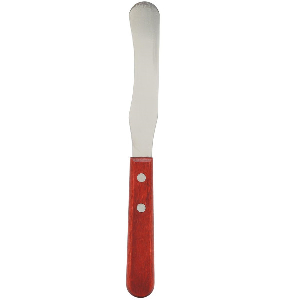 Metal depilation shaped spatula with wooden handle Lidan 22 cm