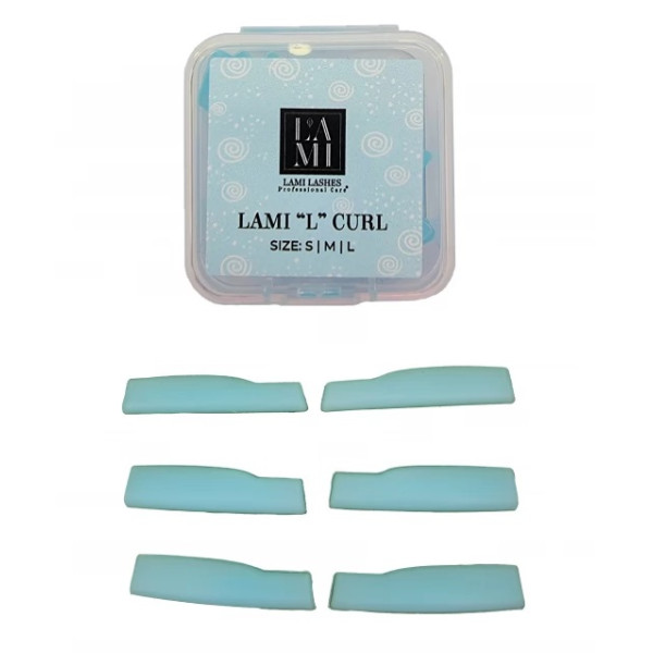 Набор валиков для ламинирования ресниц Lami Lashes L Curl голубые, 3 пары (S, M, L)