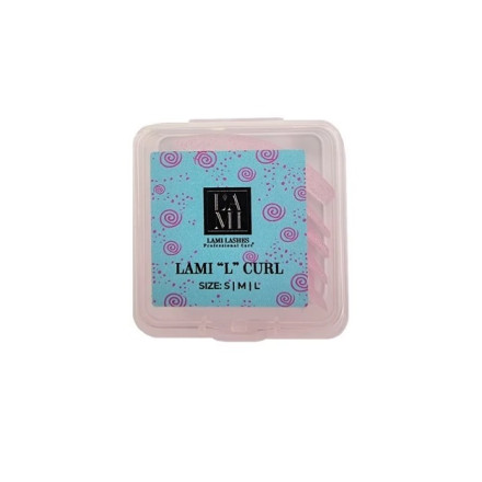 Набор валиков для ламинирования ресниц Lami Lashes L Curl розовые блестки, 3 пары (S, M, L)