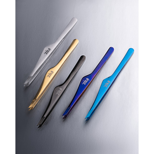 ZOLA Professional Eyebrow Tweezers Premium Series BLUE