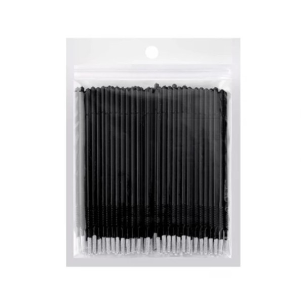 Long Head Microbrushes, Black (100 pcs/pack)