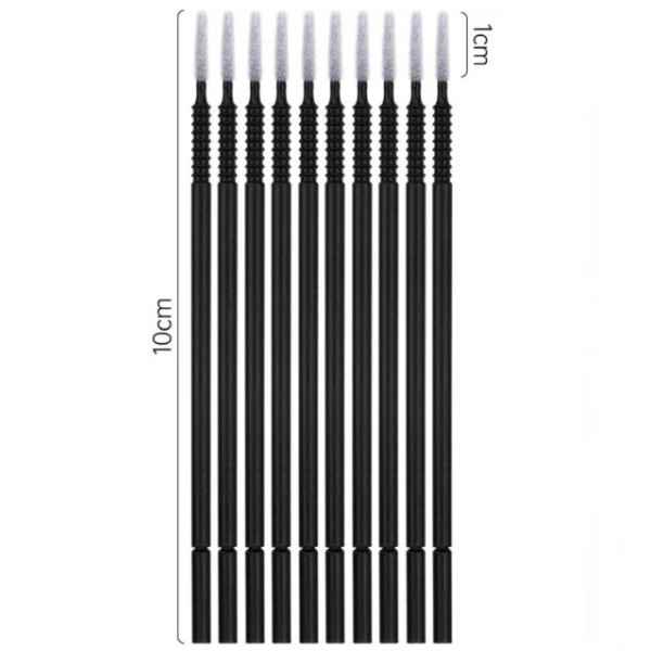 Long Head Microbrushes, Black (100 pcs/pack)