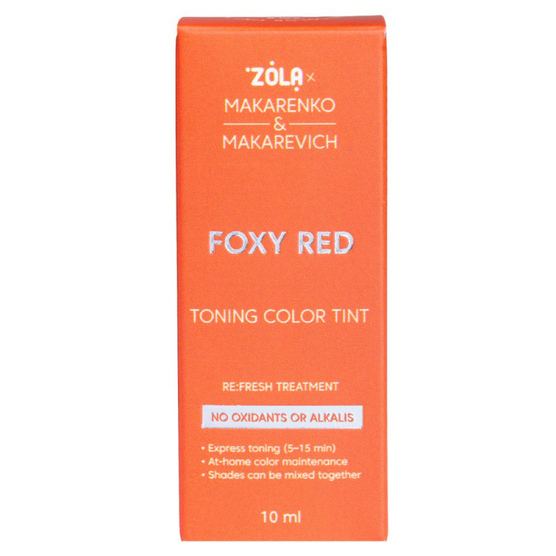 ZOLA X MAKARENKO X MAKAREVICH ТОНИРУЮЩАЯ КРАСКА TONING COLOR TINT FOXY RED 10 МЛ.