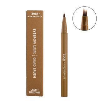 Liner do brwi z pędzlem quad ZOLA x Makarevich, Light Brown