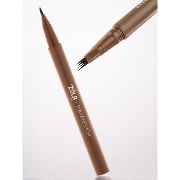 Liner do brwi z pędzlem quad ZOLA x Makarevich, Light Brown