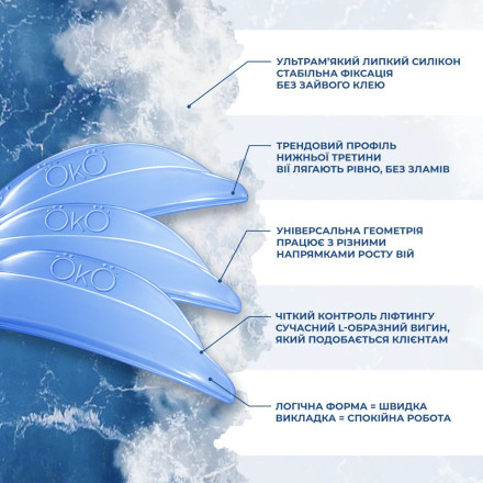 Валики для ламинирования ресниц для мастеров OKO Lash&Brow Ocean, 4 пары