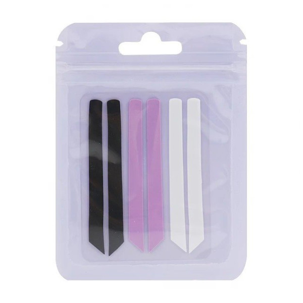 Eyelash lamination spacers (3 pairs, straight, black/purple/white)Kompensatory do laminowania rzęs (3 pary, proste, czarny/fioletowy/biały)