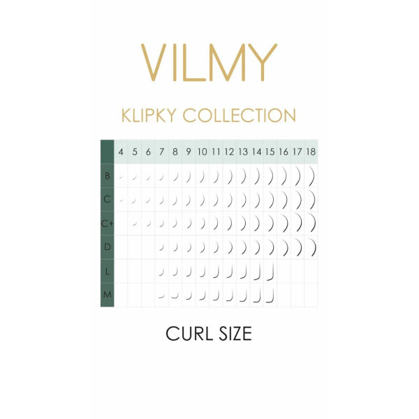 Ресницы черные 20 линий VILMY KLIPKY mix (C+ 0.07 (8-12))