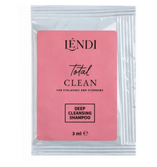 Deep Cleansing Shampoo for Eyebrows and Eyelashes Lendi Total Clean, 3 ml (sachet)