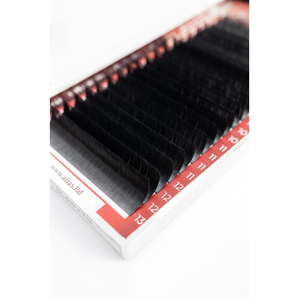 Black lashes 20 lines ALIAS PRO mix D, 0.10, 7–13 mm