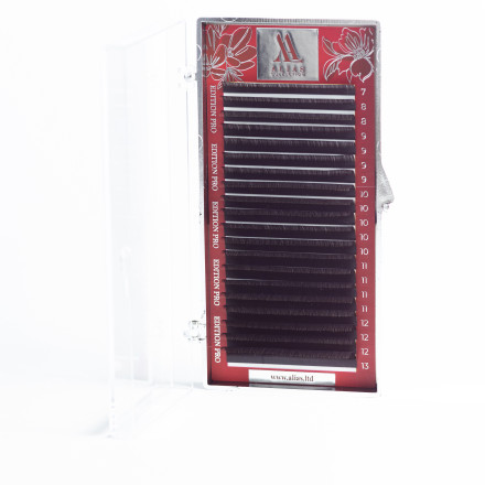 Dark chocolate lashes 20 lines ALIAS PRO mix C, 0.10, 7–13 mm