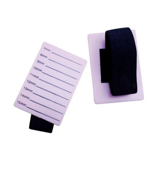 Eyelash palette for the hand with an elastic band, 9 lines (7–15 mm), soft pink