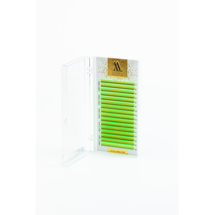 Rzęsy zielony neon 16 linii ALIAS mix CC, 0.07, 7–13 mm