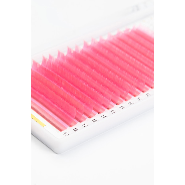 Pink neon lashes 16 lines ALIAS mix CC, 0.07, 7–13 mm