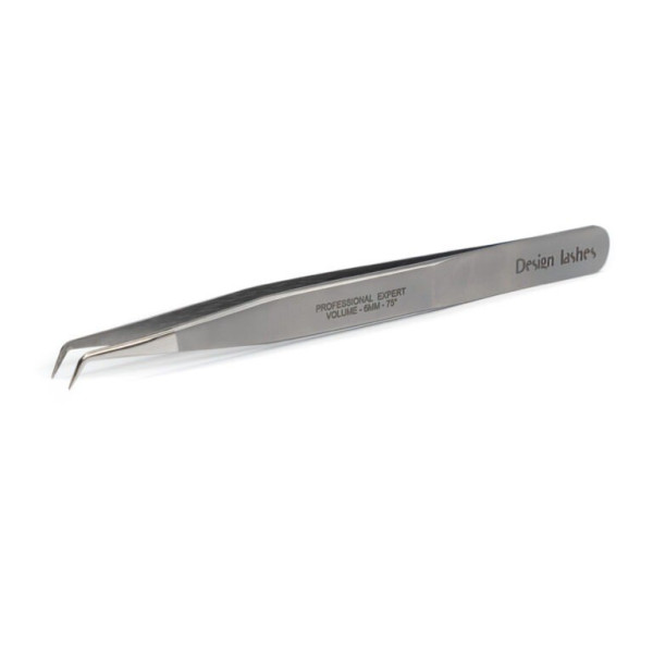 Пинцет для наращивания ресниц Design Lashes L 6 мм 75° (матовый сатин)