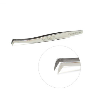 Пинцет для наращивания ресниц Design Lashes топорик diamond (зеркальный)