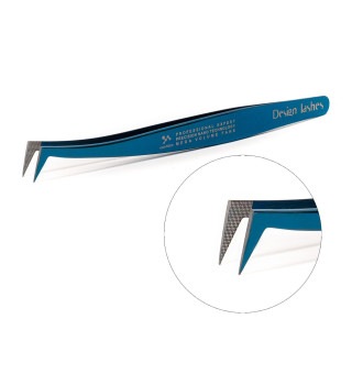 Eyelash extension tweezers Design Lashes hatchet with nano coating (blue)