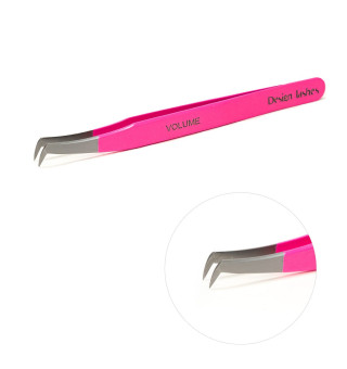 Пинцет для наращивания ресниц Design Lashes сапожок мини (розовый)