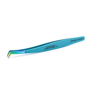 Eyelash extension tweezers Design Lashes boot with thin tip (turquoise)