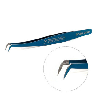 Eyelash extension tweezers Design Lashes thin boot with nano coating (blue)