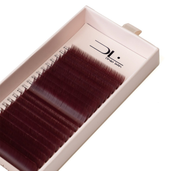 Rzęsy wine red 20 linii design lashes mix C/CC, 0.07, 7-14 mm