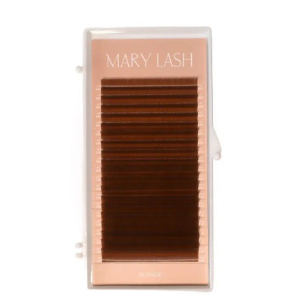 Вії blond honey brown 20 ліній MARY LASH Volume lashes mix C, 0.07, 7 – 12 мм