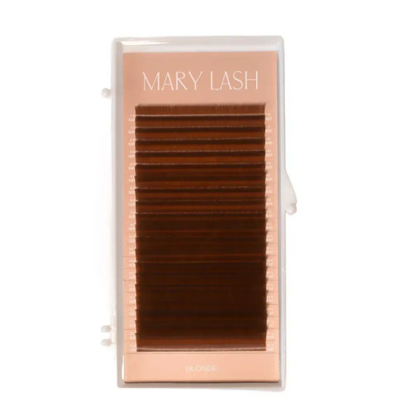 Вії blond honey brown 20 ліній MARY LASH Volume lashes mix C, 0.07, 7 – 12 мм