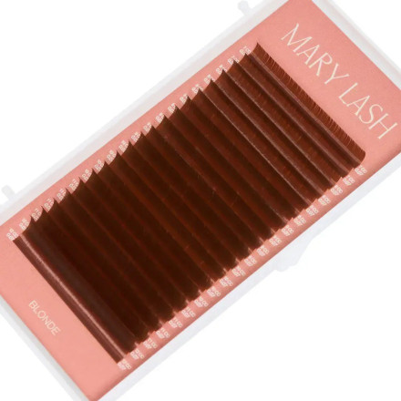 Ресницы blond honey brown 20 линий MARY LASH Volume lashes mix CC, 0.07, 8 – 14 мм