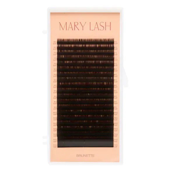 Вії brunette espresso 20 ліній MARY LASH Volume lashes mix C, 0.07, 6 – 11 мм