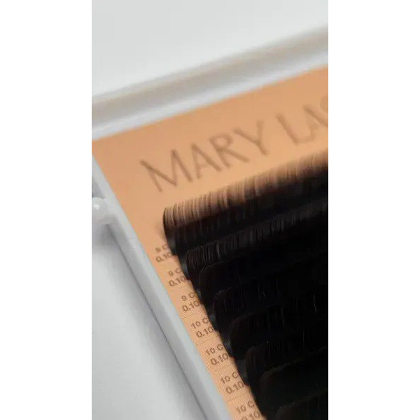 Brunette espresso eyelashes 20 lines MARY LASH Volume lashes mix C, 0.10, 8 – 14 mm