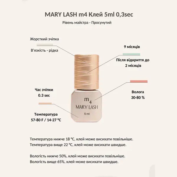 Клей для наращивания ресниц MARY LASH m4, 5 мл