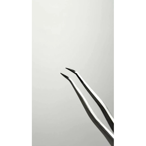 Curved Tweezers for Eyelash Extensions MARY LASH with Diamond Coating, S10 "micro L"