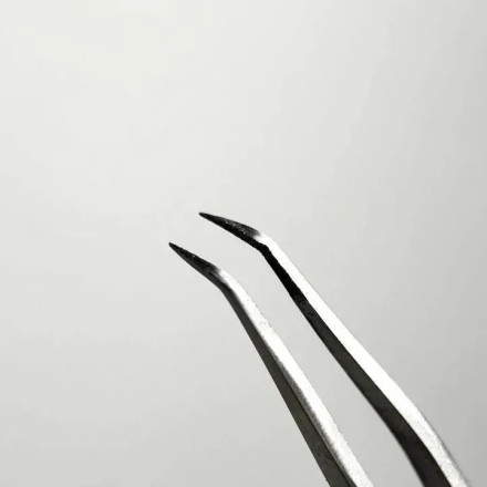 Curved Tweezers for Eyelash Extensions MARY LASH with Diamond Coating, S10 "micro L"