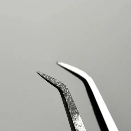 Curved Tweezers for Eyelash Extensions MARY LASH with Diamond Coating, S10 "micro L"