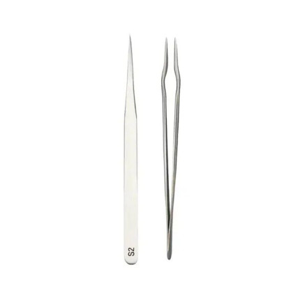 Straight eyelash extension tweezers MARY LASH, S2 "Extended"