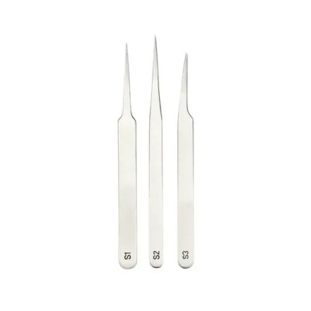 Straight eyelash extension tweezers MARY LASH, S2 "Extended"