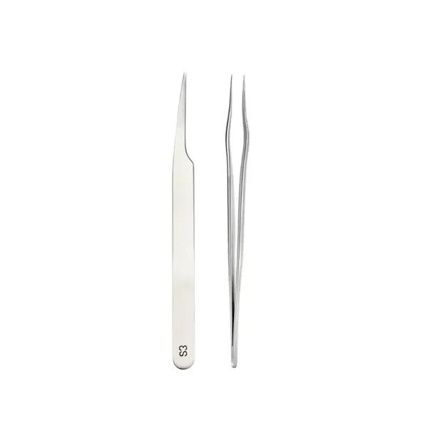 Straight eyelash extension tweezers MARY LASH, S3 "Dolphin"
