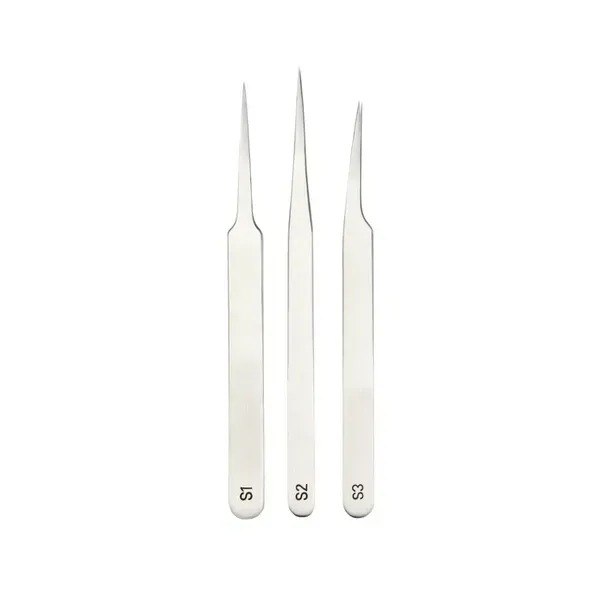 Straight eyelash extension tweezers MARY LASH, S3 "Dolphin"