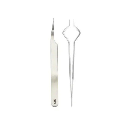 Straight eyelash extension tweezers MARY LASH, S15 “Beetle”