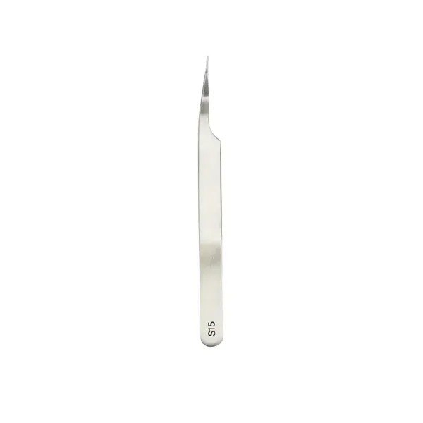 Straight eyelash extension tweezers MARY LASH, S15 “Beetle”