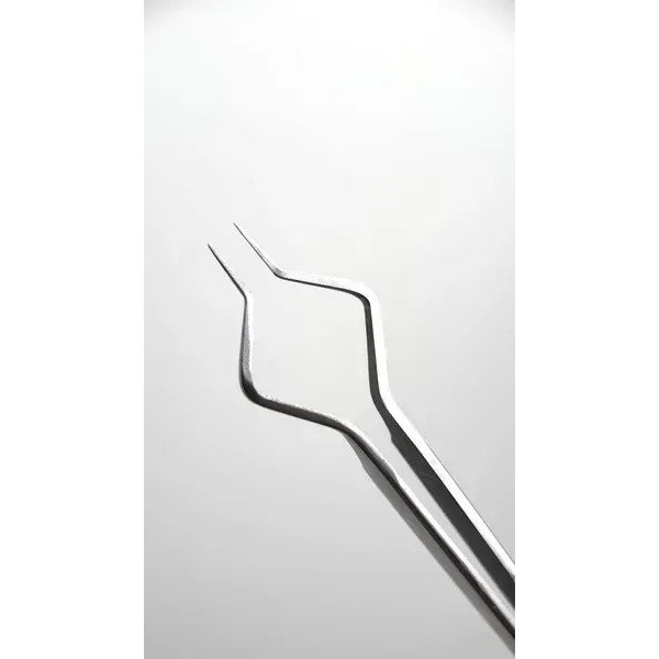 Straight eyelash extension tweezers MARY LASH, S15 “Beetle”