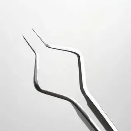 Straight eyelash extension tweezers MARY LASH, S15 “Beetle”