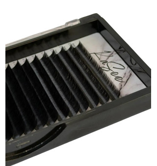 Black lashes, 21 rows KaSee mix CC, 0.07, 6–13 mm