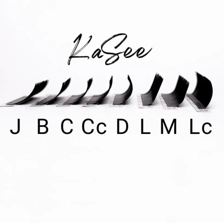 Black lashes, 21 rows KaSee mix D, 0.07, 6–13 mm