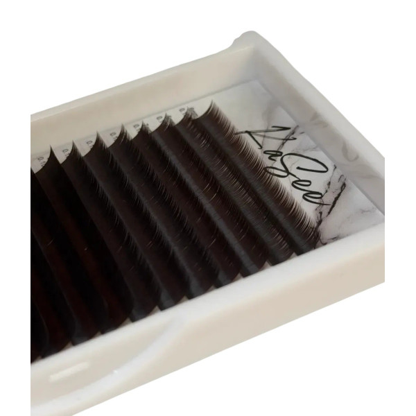 Chocolate lashes, 21 rows KaSee mix C, 0.05, 6–13 mm