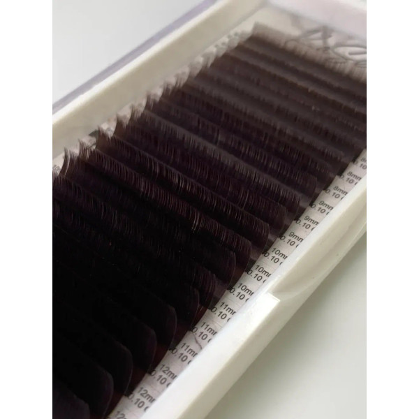 Chocolate lashes, 21 rows KaSee mix C, 0.07, 6–13 mm