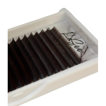 Chocolate lashes, 21 rows KaSee mix CC, 0.05, 6–13 mm