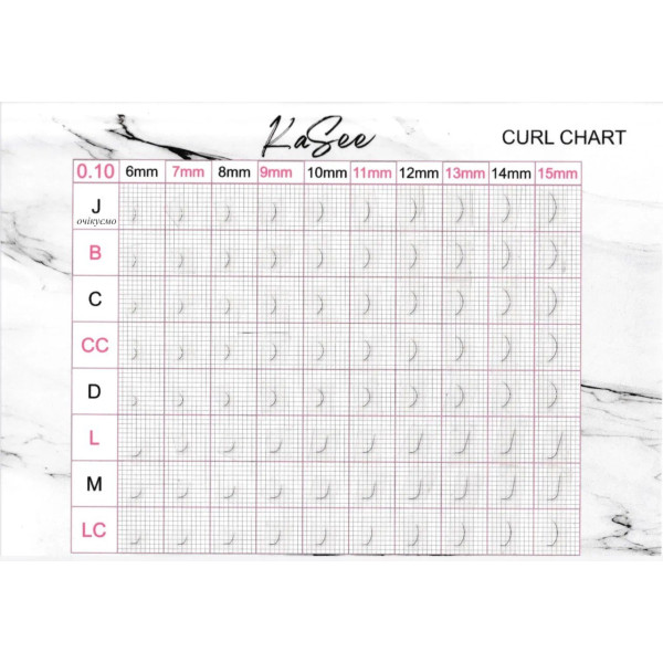 Chocolate lashes, 21 rows KaSee mix CC, 0.10, 6–13 mm