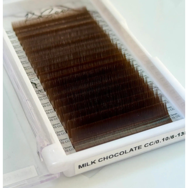 Ресницы milk chocolate 21 линия KaSee mix LC, 0.07, 6–13 мм