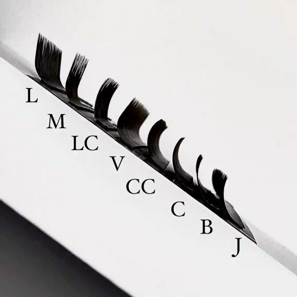 Вії чорні 20 ліній TEU mix J, 0.07, 7 – 12 мм